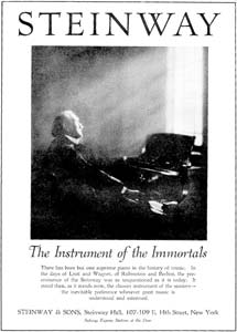 Рис. 10. Отличный дизайн, талантливо написанный текст, коммерческий успех — вот главные характеристики рекламной кампании Steinway «The Instrument of the Immortals»