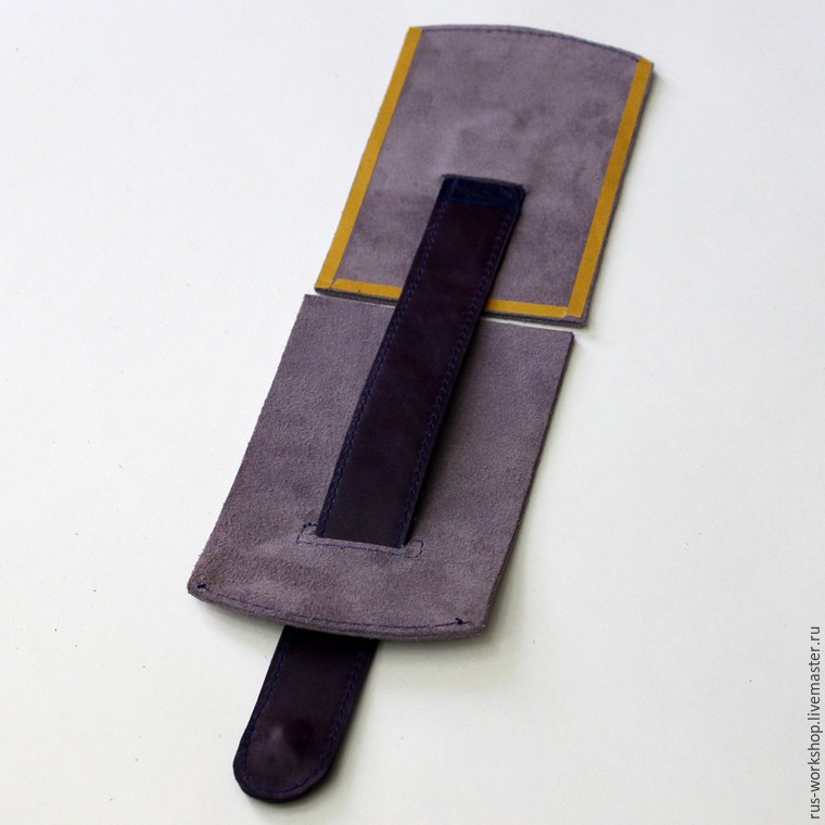 Изготовление чехла для мобильного телефона из натуральной кожи и спилка, фото № 25