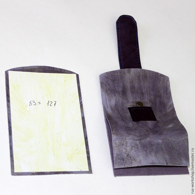 Изготовление чехла для мобильного телефона из натуральной кожи и спилка, фото № 23