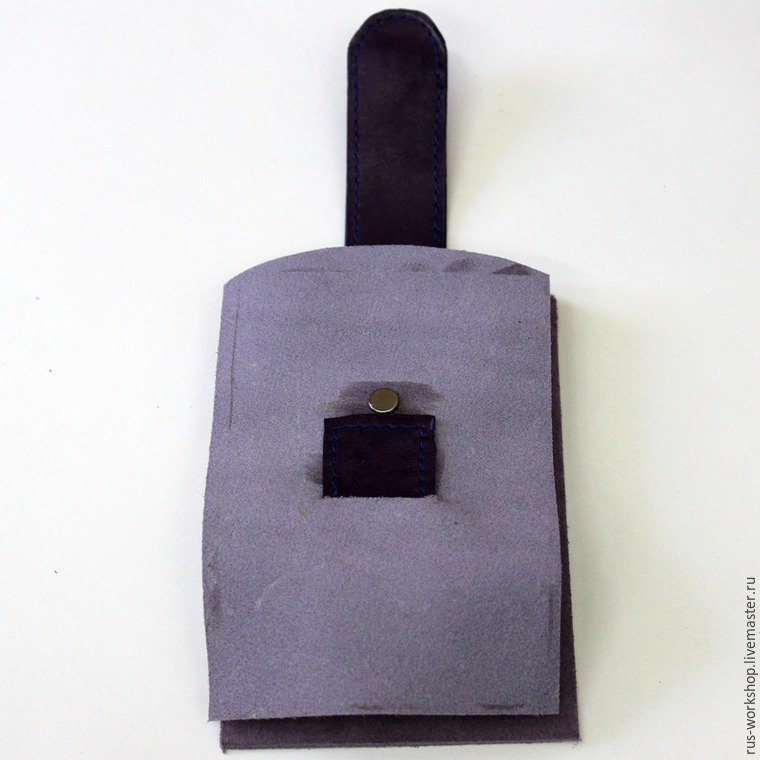 Изготовление чехла для мобильного телефона из натуральной кожи и спилка, фото № 22