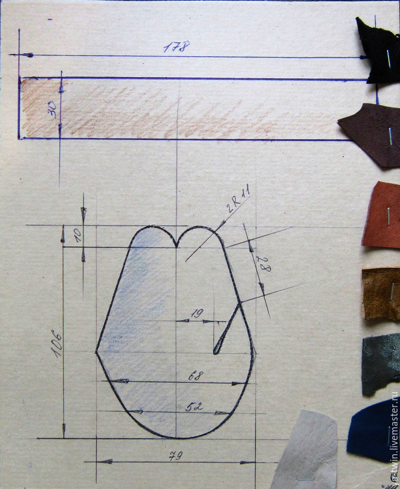 Кожаные перчатки с асимметричным рисунком с нуля, фото № 2