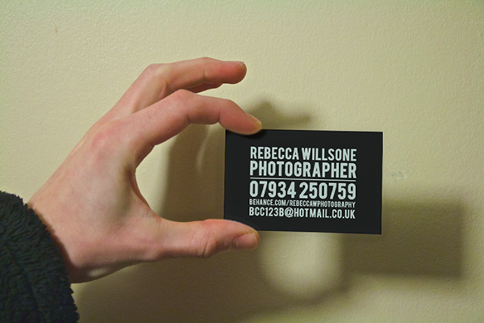 Photography business cards that resemble a Canon point and shoot camera by Rebecca Willsone