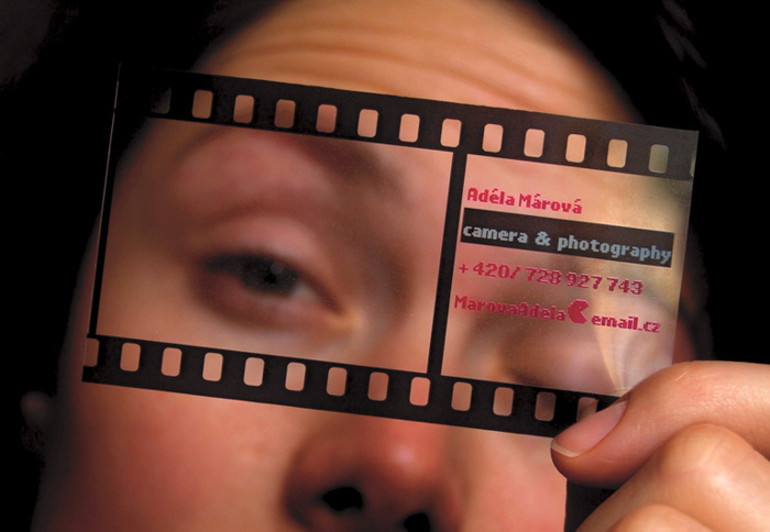 A roll of film negative photography business card by Adéla Márová - diy business cards