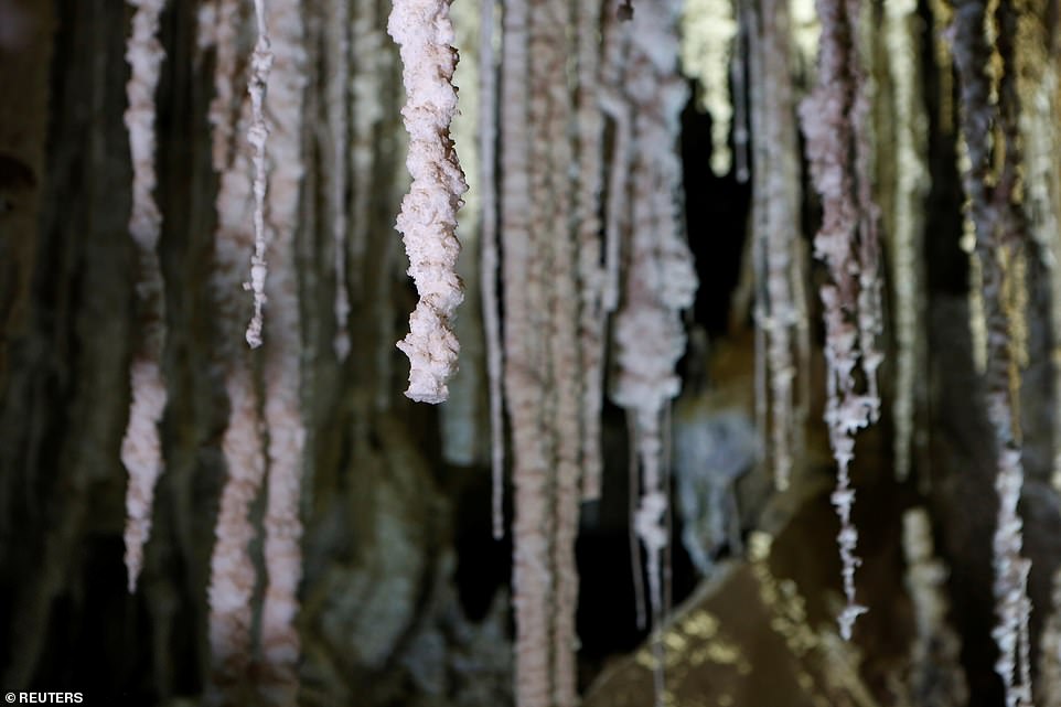Israeli cave explorers said that the series of salt caves and passages with striking stalactites near the Dead Sea is the world