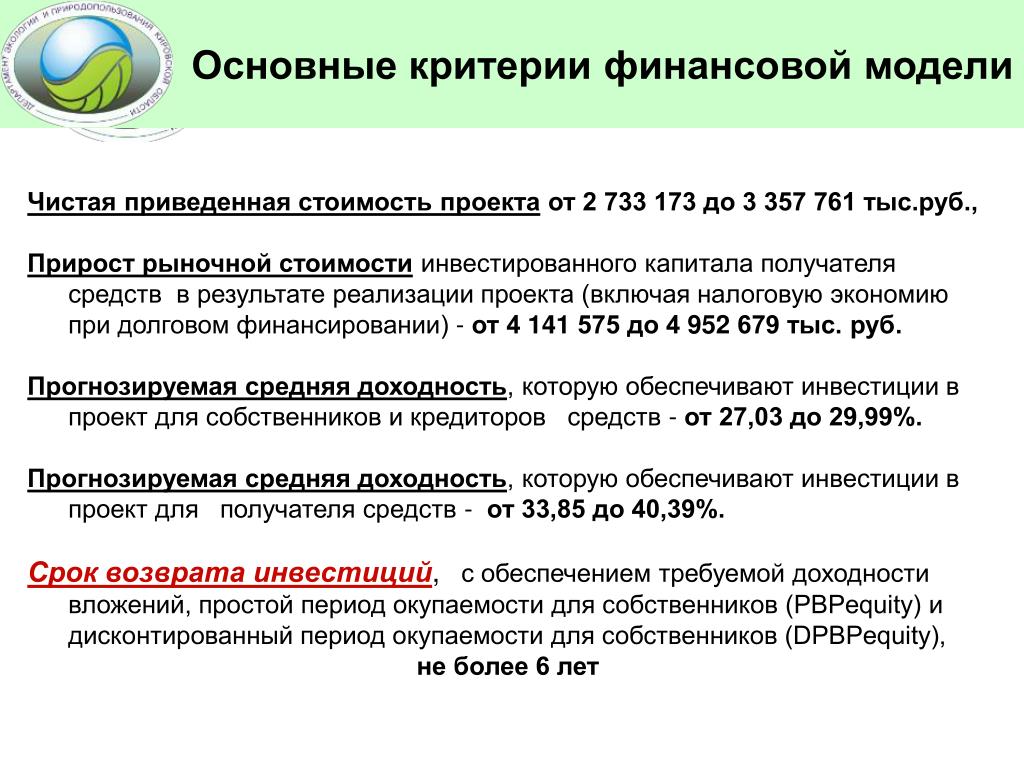 Основные недостатки показателя период окупаемости проекта