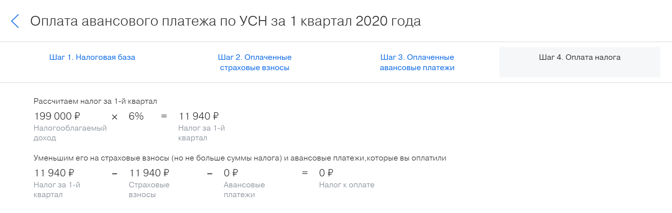 Бесплатный сервис «Бухгалтерия» в Тинькофф-бизнесе подтверждает, что налог за первый квартал уплачивать мне не надо